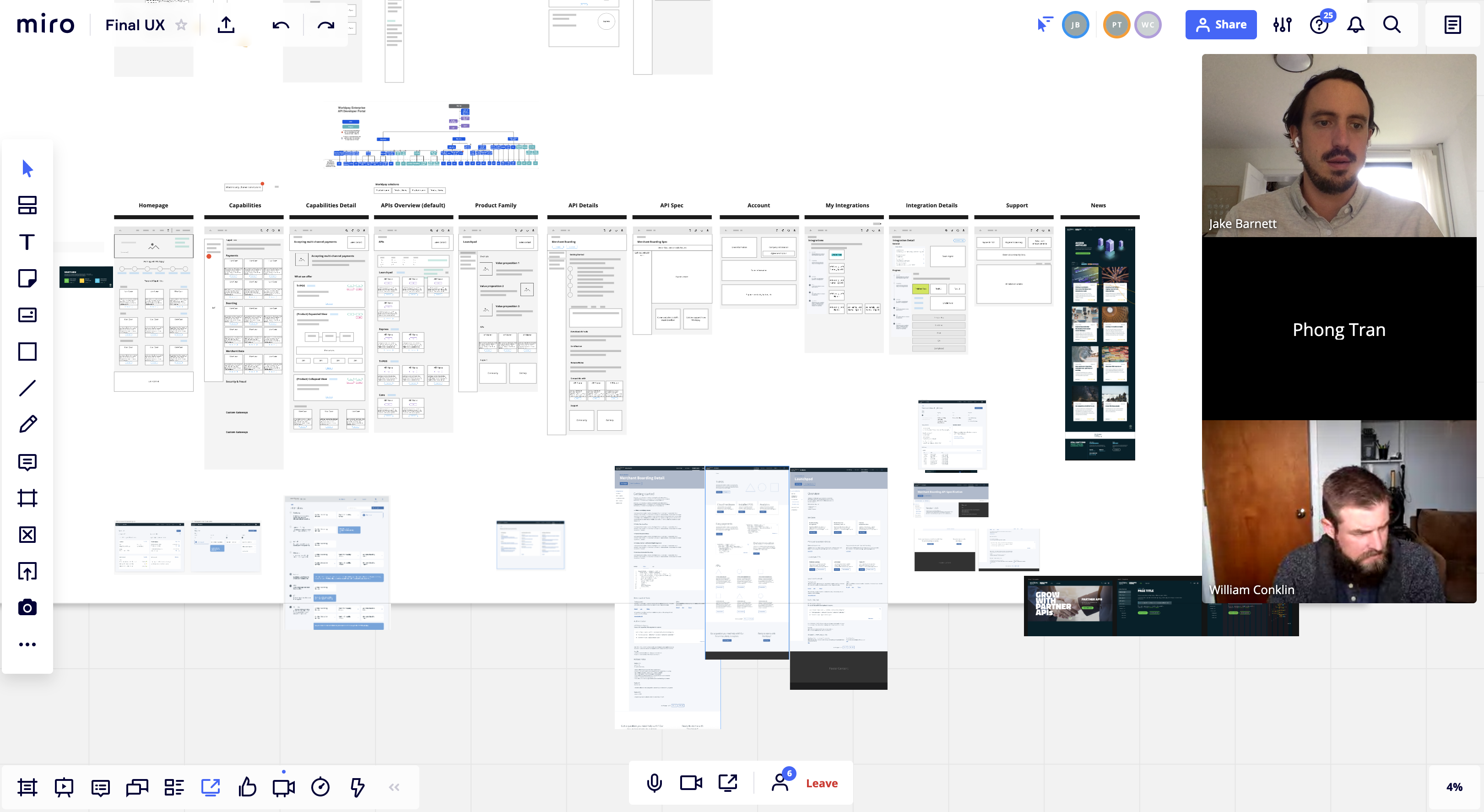 virtual meeting with wireframes
